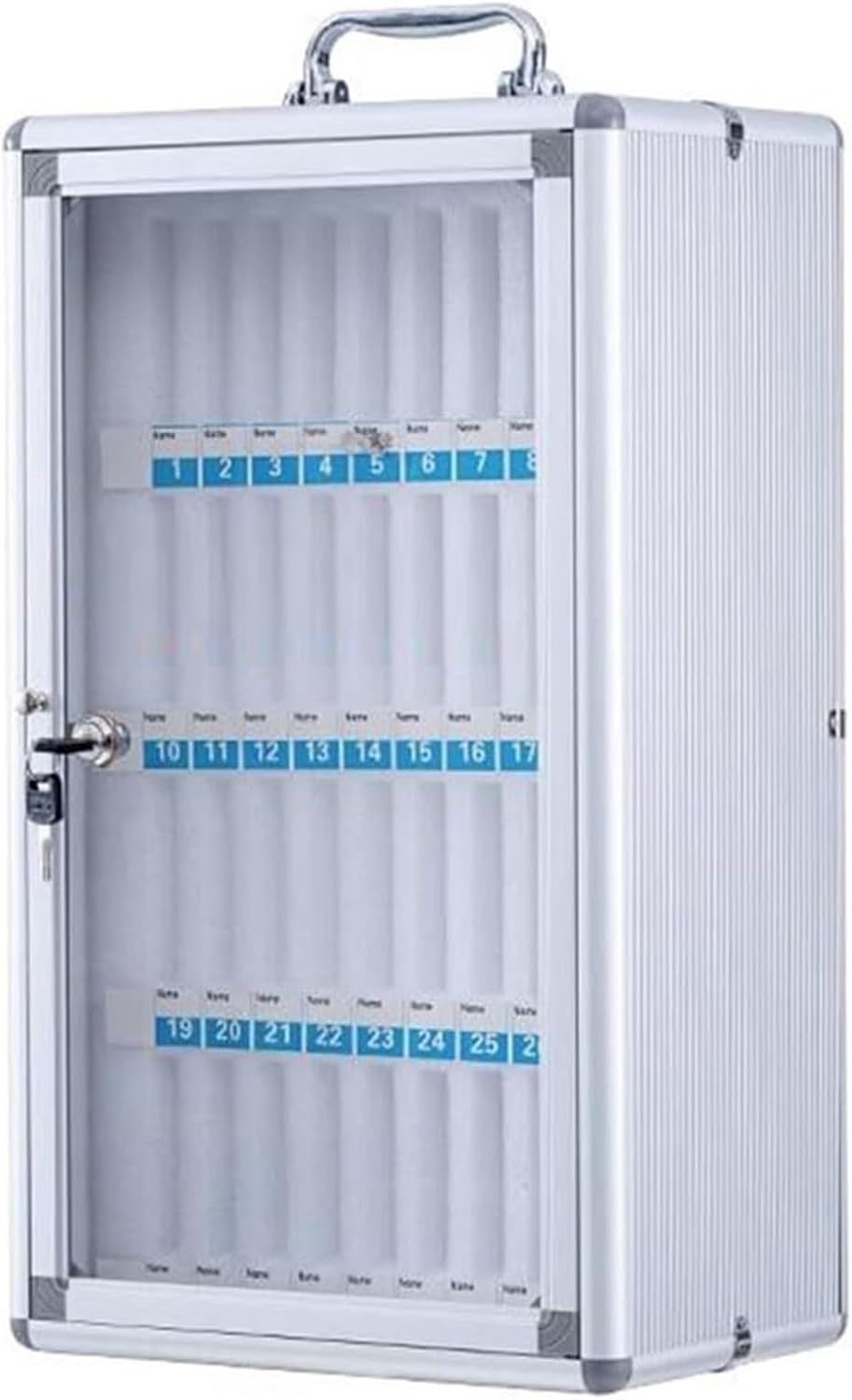 Mobile Phone Storage Box Transparent Acrylic Mobile Phone Security Locker with Key,Wall Mounted Aluminum Alloy Phone Locker - 60 Slot Transparent Storage Cabinet for School & Office - Secure