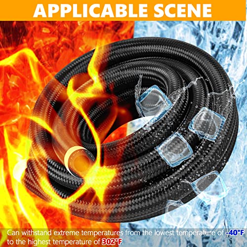 10An 10 Ft Fuel Line Hose Stainless Steel Nylon Braided Oil Gas Fuel Line Hose 9/16 Inch Inside Diameter Suitable For Fuel Systems Engines Tube Hose - Black #TOP4