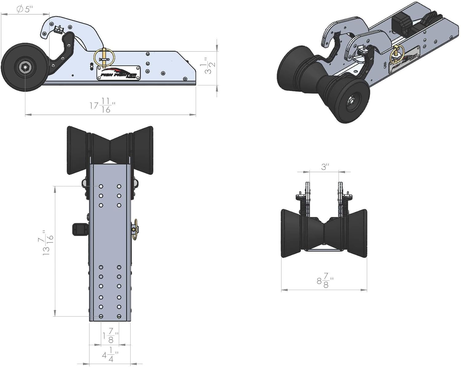 Fish Fighter® Extreme Duty™ (XD) Bow Mount Anchor Nest | Made from Heavy-Duty Military/Marine Grade Aluminum | Made in Idaho, USA