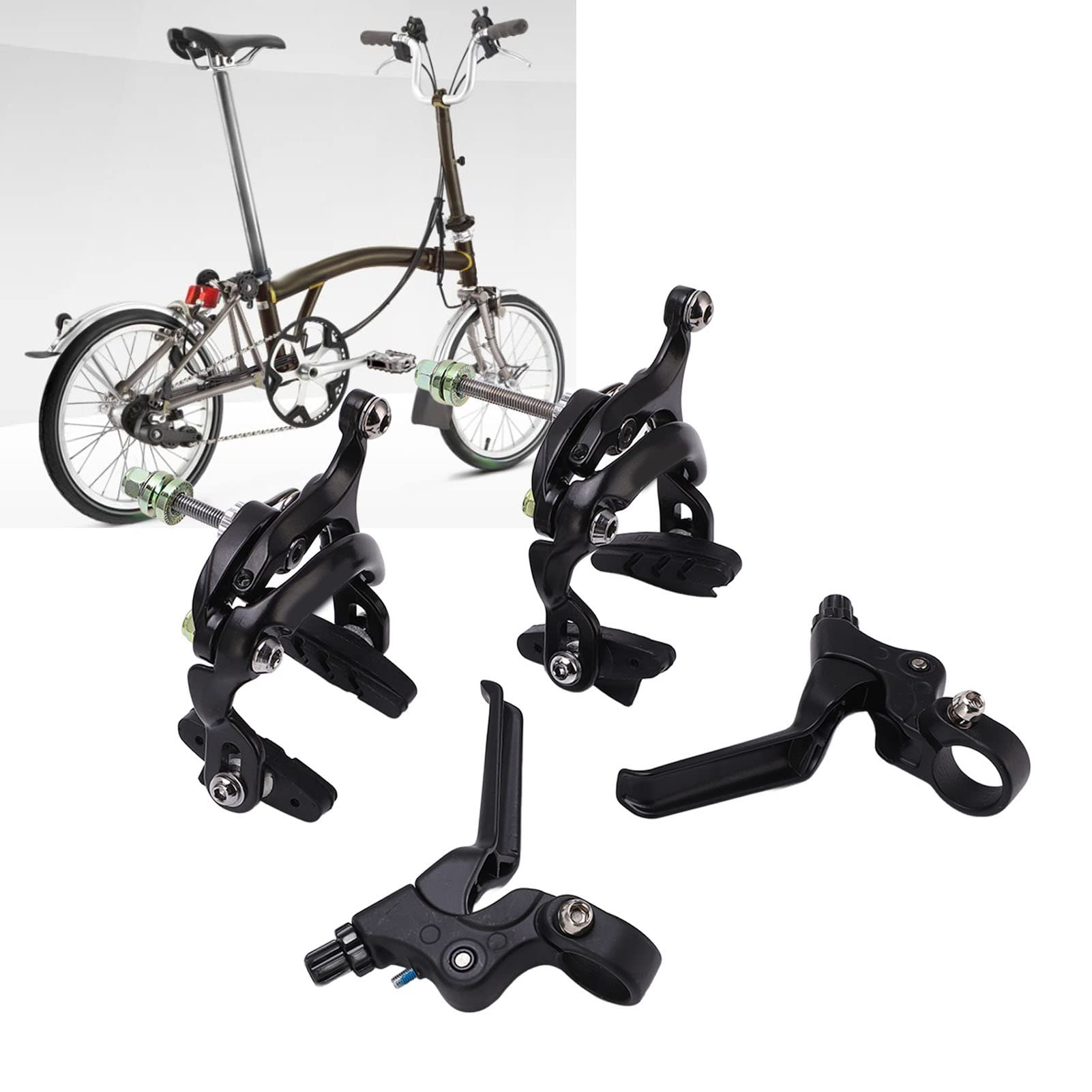 Changor Set Leve Freno Pinza Freno Bicicletta, Doppio Perno in Lega di Alluminio per Parti Modificate Bici Pieghevole