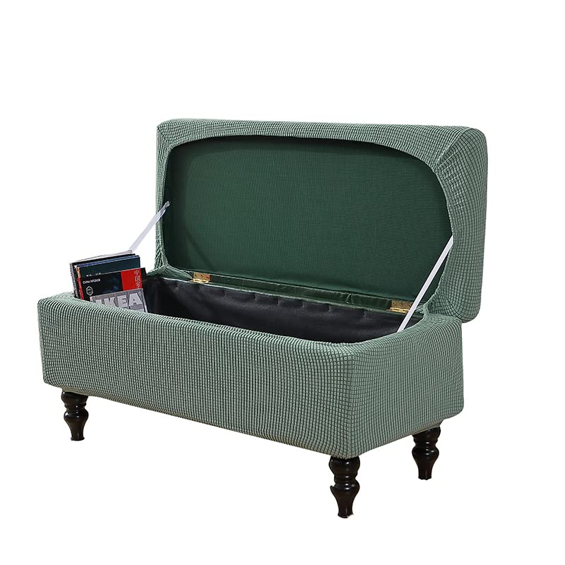 Image of FUANGUI Ottoman Cover Stretch Storage Ottoman Bench Slipcover Printed Folding Storage Bench Ottoman Cover Footrest Stool Slipcover Footstool Protector Cover with Elastic Bottom, Large