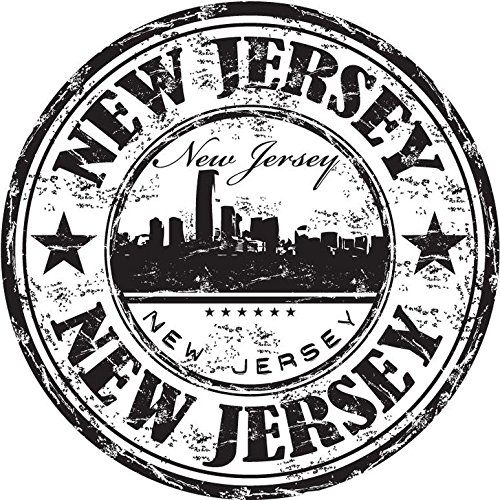 Zirni New Jersey City USA United States Travel Grunge Stamp Sticker Decal Design 5" X 5"
