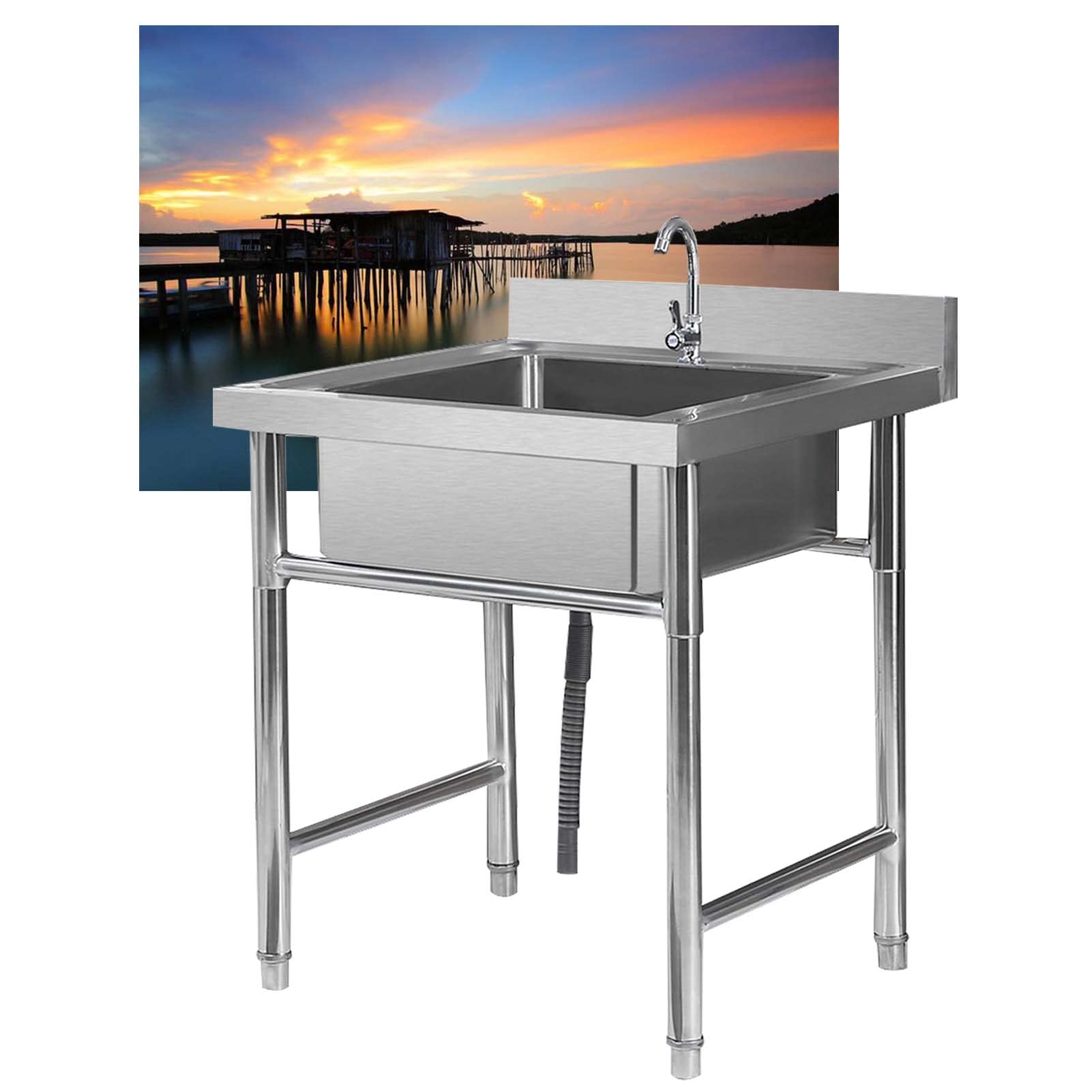 Évier carré en acier inoxydable 304 pour cuisine et buanderie moderne