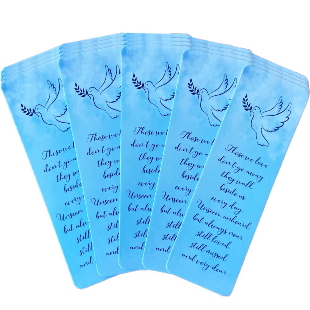 Buy Dove Bookmarks with Sympathy Poem Funeral Favors for Guests