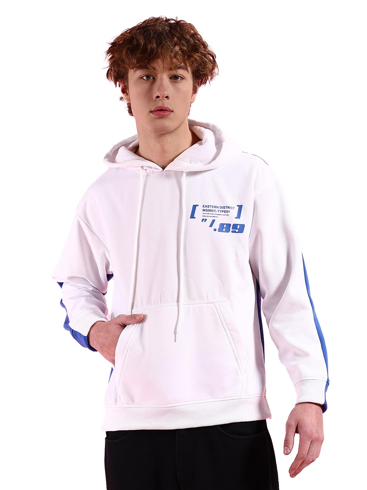 the indian garage co Men Relaxed Fit Placement Print Overhead Hooded Sweatshirt-picture-25