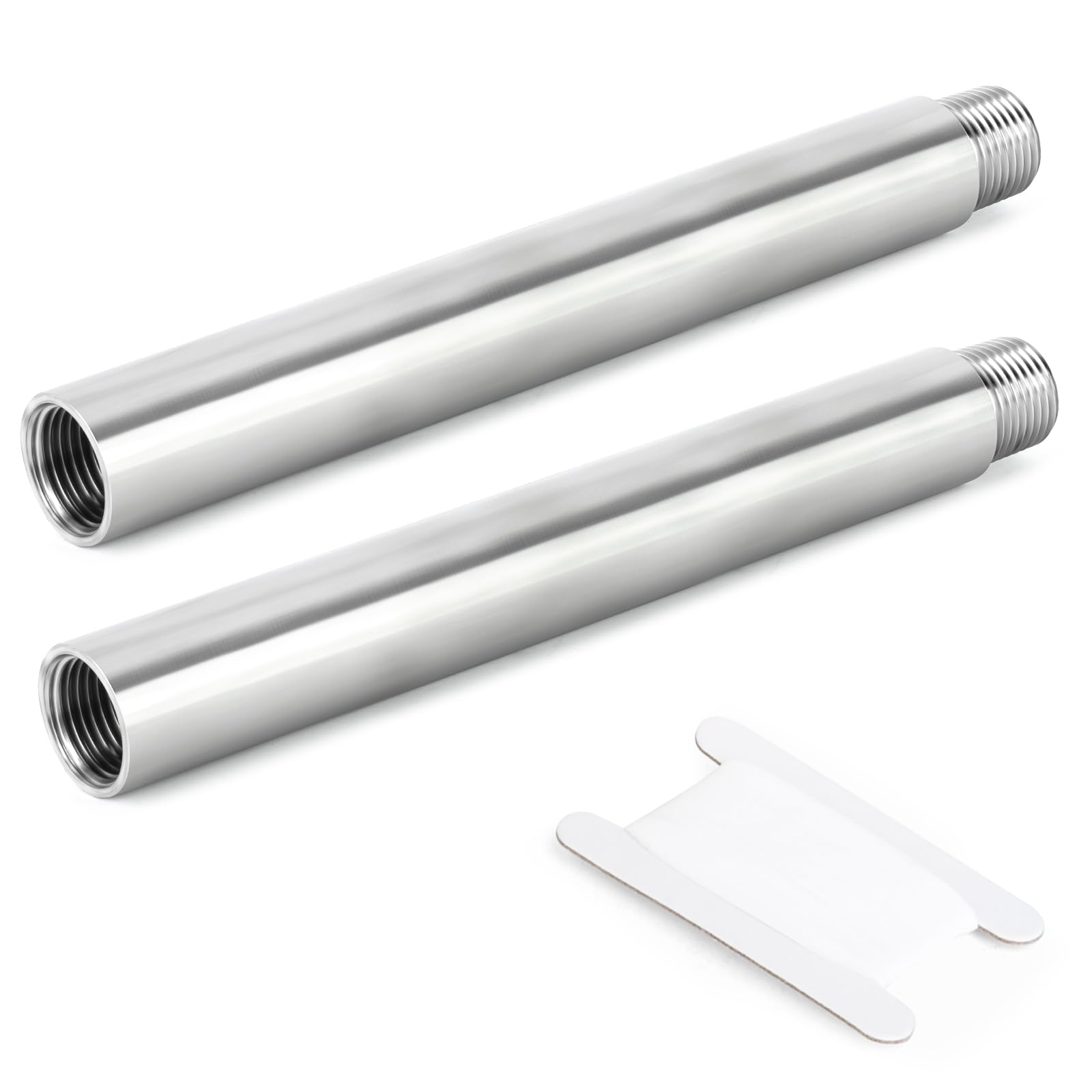 TAILONZ PNEUMATIC 304 Acciaio inox 1/4“ femmina x 1/4” maschio filettatura BSP nipplo da 350 mm Tubo fuso Raccordi di prolunga tubo diretto Connettori pneumatici （confezione da 2）