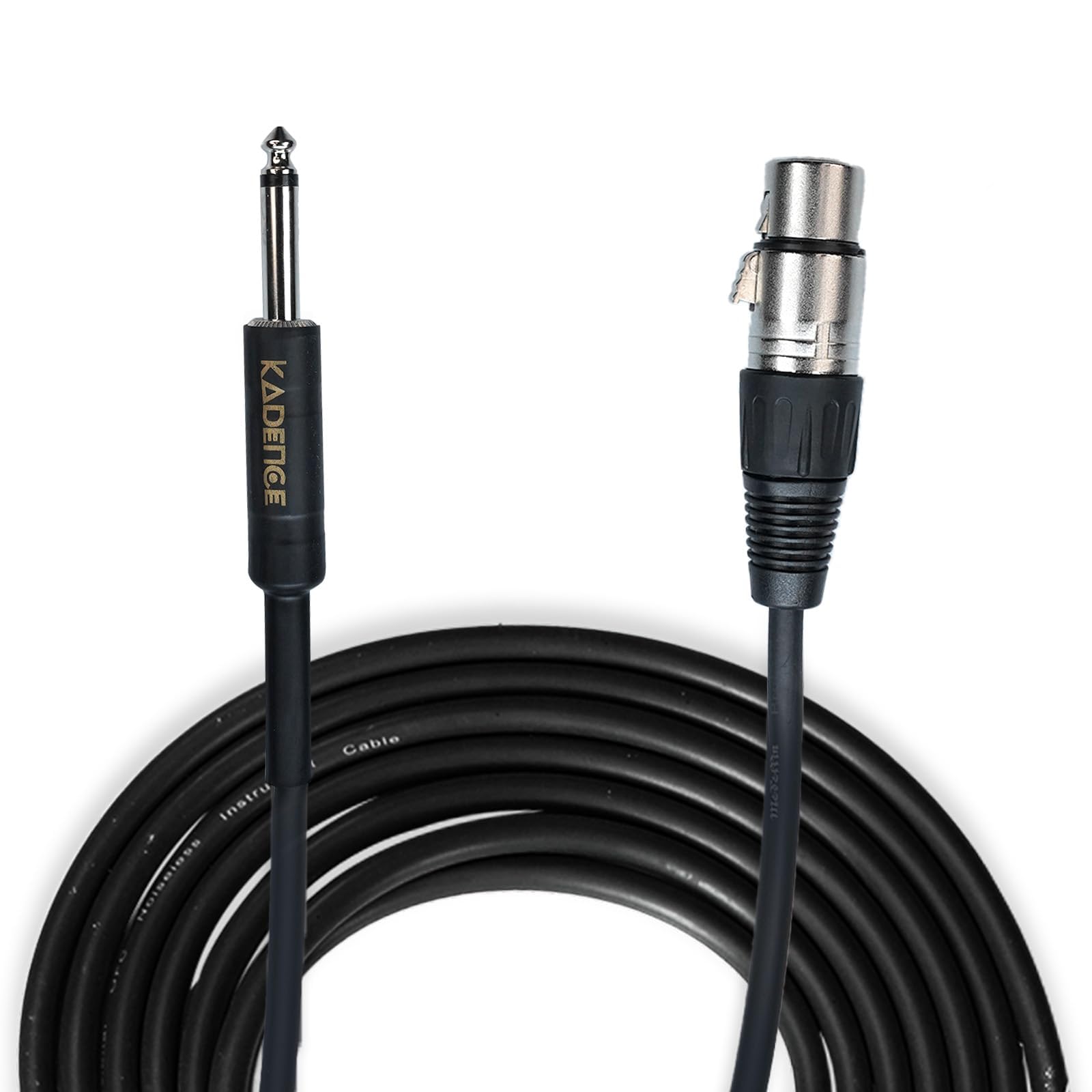 Kadence Mic Cable - Female XLR to Jack 6.35mm Microphone Cable - Mic Cord for Dynamic Microphone - 16.4 FT/ 5 Meters-image-0