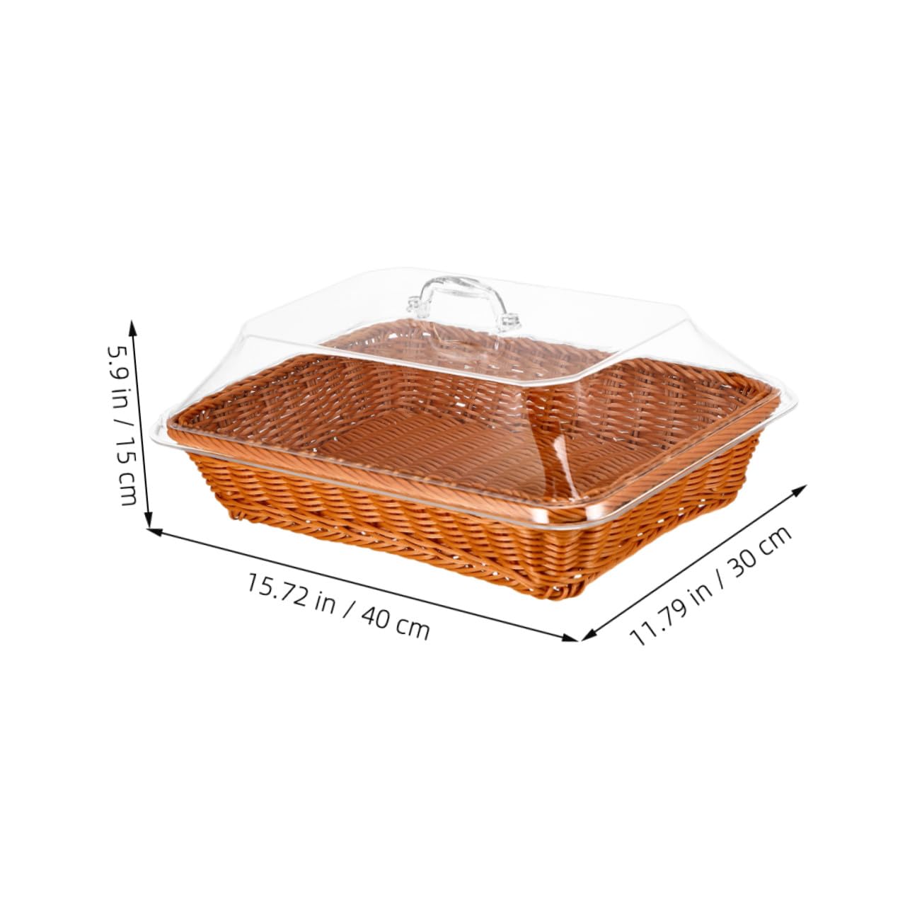 Cesta de Almacenamiento de Ratán Tejida Mano con Tapa Cesta Multifuncional para Pan y Frutas Organizador para Cocina Comedor y Picnic Color Marrón