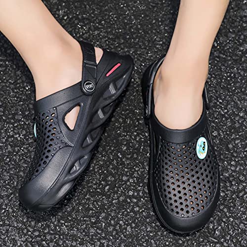 Yovqar Garden Clogs For Men Rubber Clog Gardenning Shoes Summer Water Sandals Waterproof Comfort Slip On Quick Dry Pool Beach Yard Kitchen Antiskid Mules Shower Slides Black 40 #TOP6