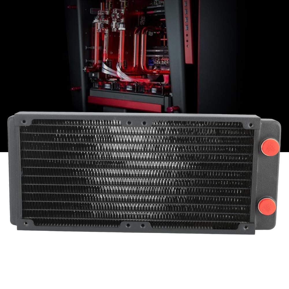 Radiatore in Rame per Raffreddamento Ad Acqua con Filettatura G1/4 per Computer con 12 per Un'efficiente Dissipazione del Calore per PC da Gioco, Design Durevole in Ottone e Acciaio
