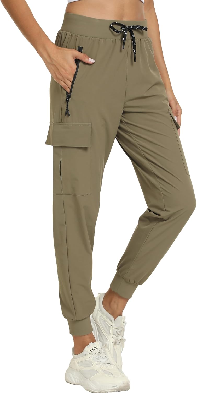 Women's Joggers with Pockets Lightweight - Water Resistant Cargo Athletic Pants for...
