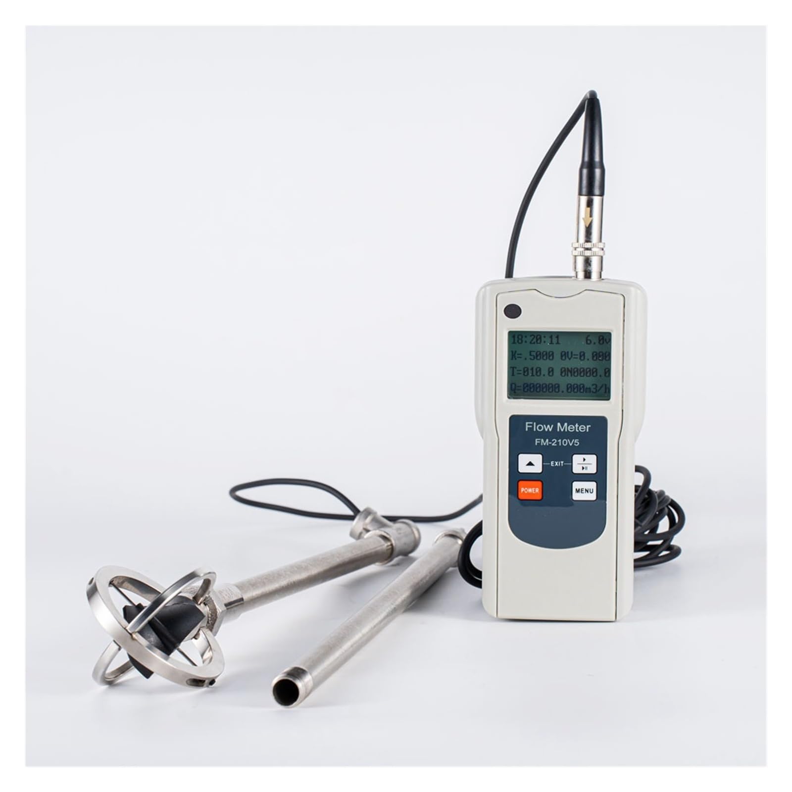 Débitmètre d'eau, Débitmètre à ultrasons Portable, débitmètre d'eau Professionnel FM-210V5, débitmètre de Drainage et d'irrigation des Terres agricoles à Canal Ouvert
