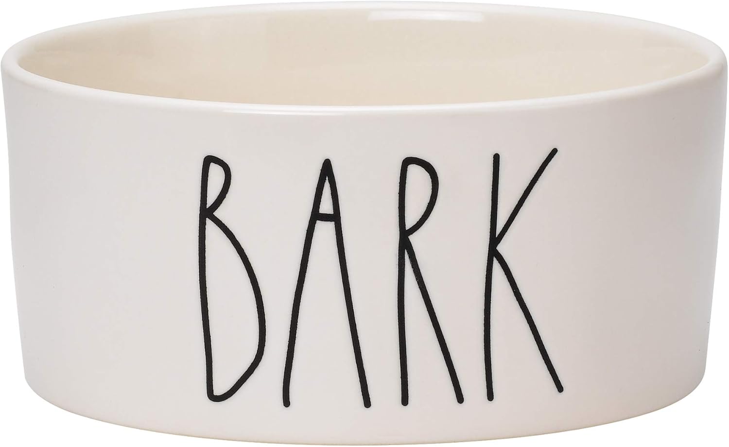 RAE Dunn Cute Ceramic Dog Bowl, Pet Dish for Dogs and Cats, Heavy Pet Bowl, Bark (6 Inches)