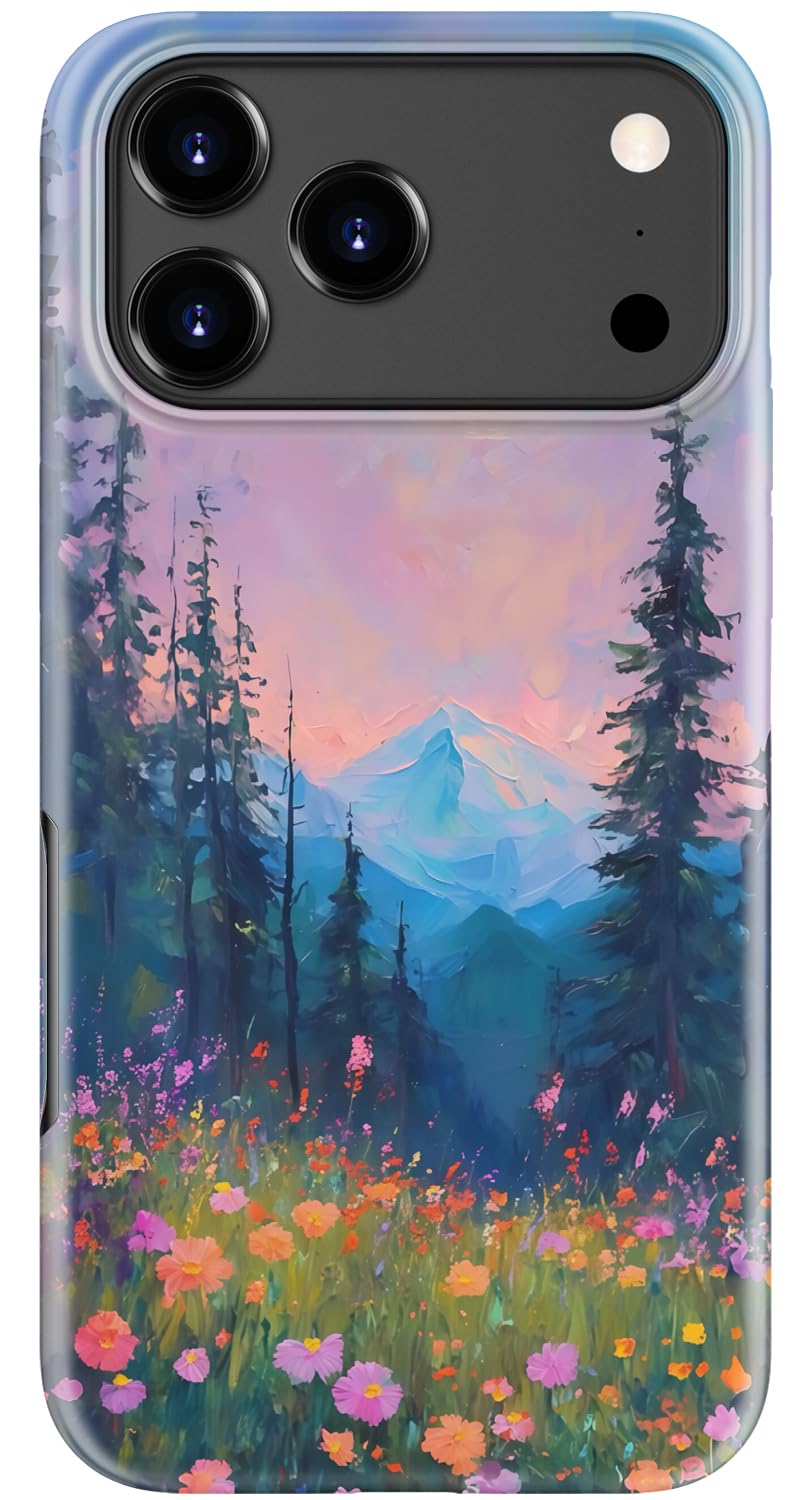 Goodon for iPhone 17 Pro Max Case Cute, Preppy Floral Design,Slim Silicone Protective Hard Cover, Wireless Charging Compatible Aesthetic Glossy Y2K Phone Cases for Women Girls, Marbled Floral Veins — view 54