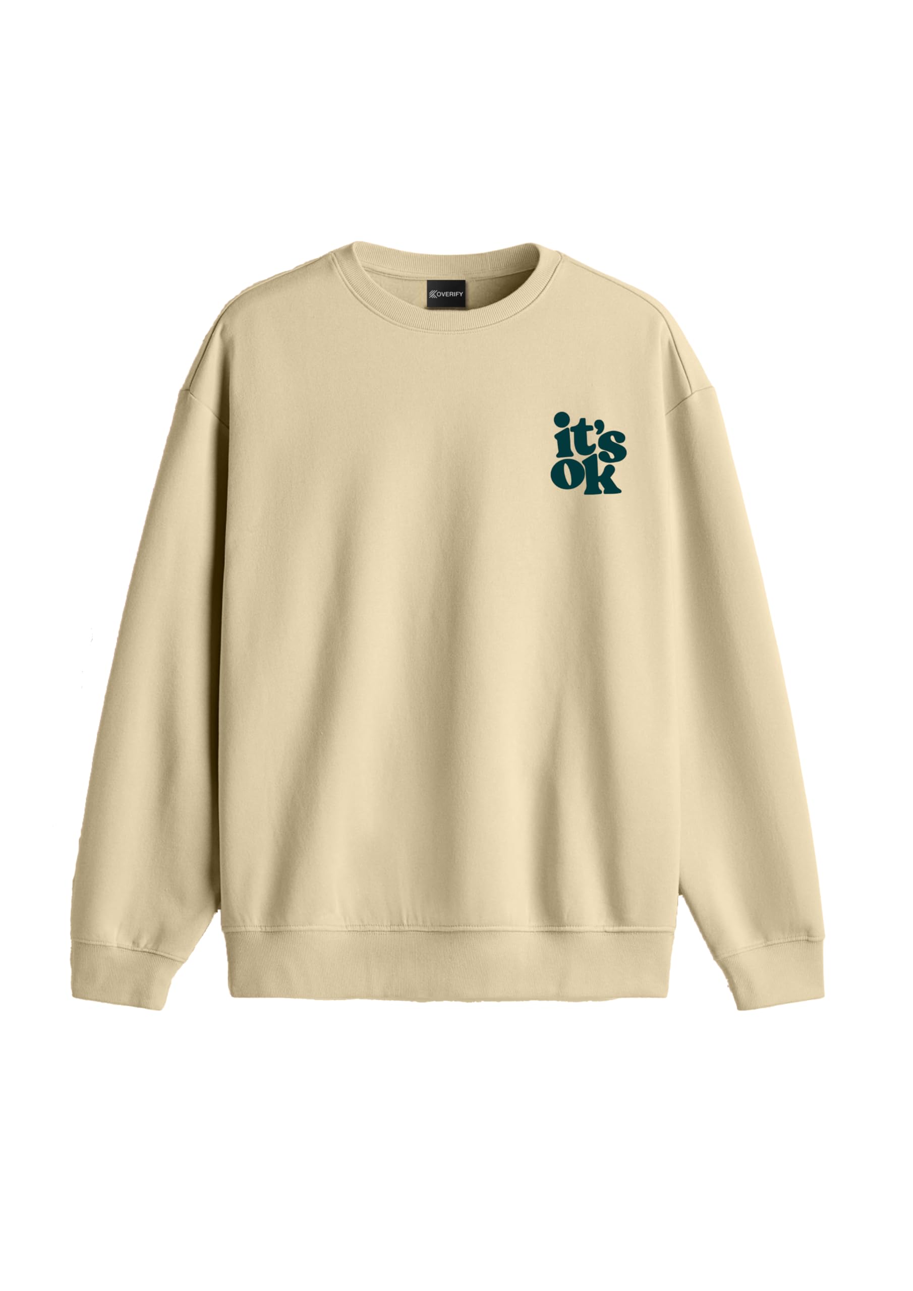 drobe Cotton It's Ok Small Print Casual Wear Sweatshirts-picture-31