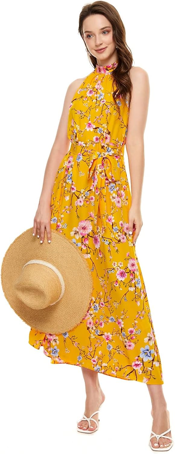 dailycos Women's Summer Casual Dresses Boho Floral Print Beach Dress
