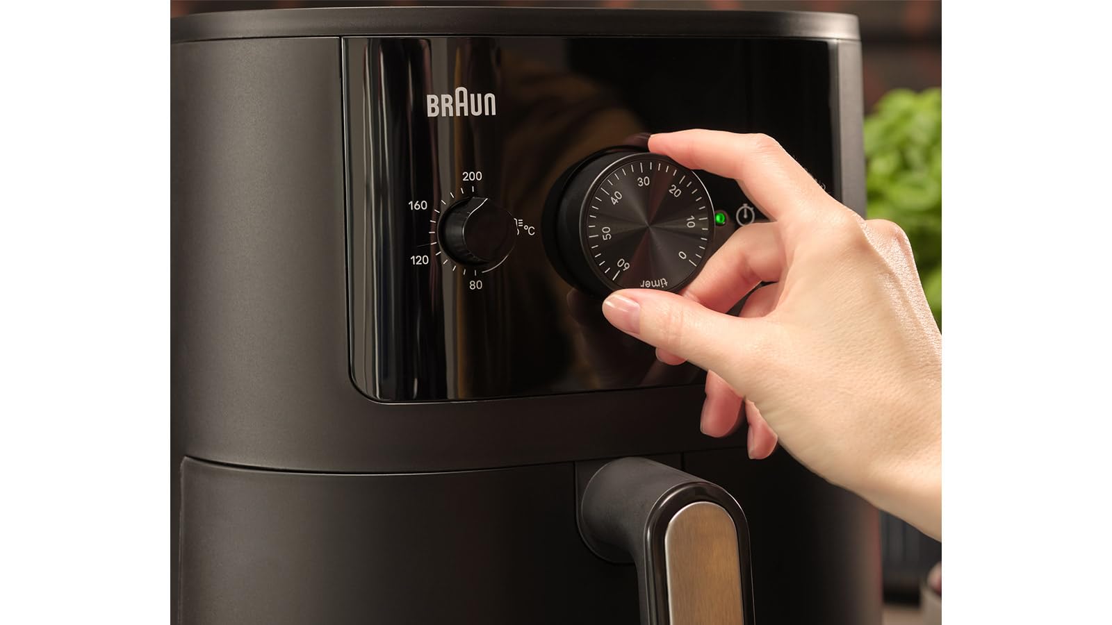 Braun MultiFry 3 HF3000IBK, Freidora de Aire con Capacidad de 4.3L, Control de Temperatura de 80-200°, Tecnología RealAir, Temporizador de 60 min, 1500W, Negro Mate