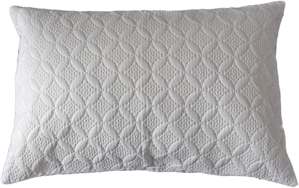 Homescapes White 19 X29 Inch Ultrasonic Quilted Filled Cushion Cover