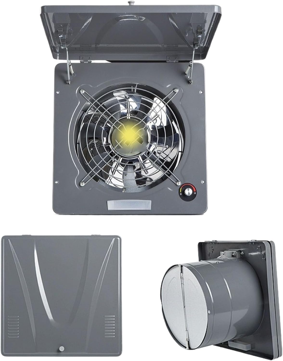 Gray,High Power Household Exhaust Fan,10 Inch Household Smoke Exhaust Window Fan,Noise-Free Suitable for Offices and Kitchens