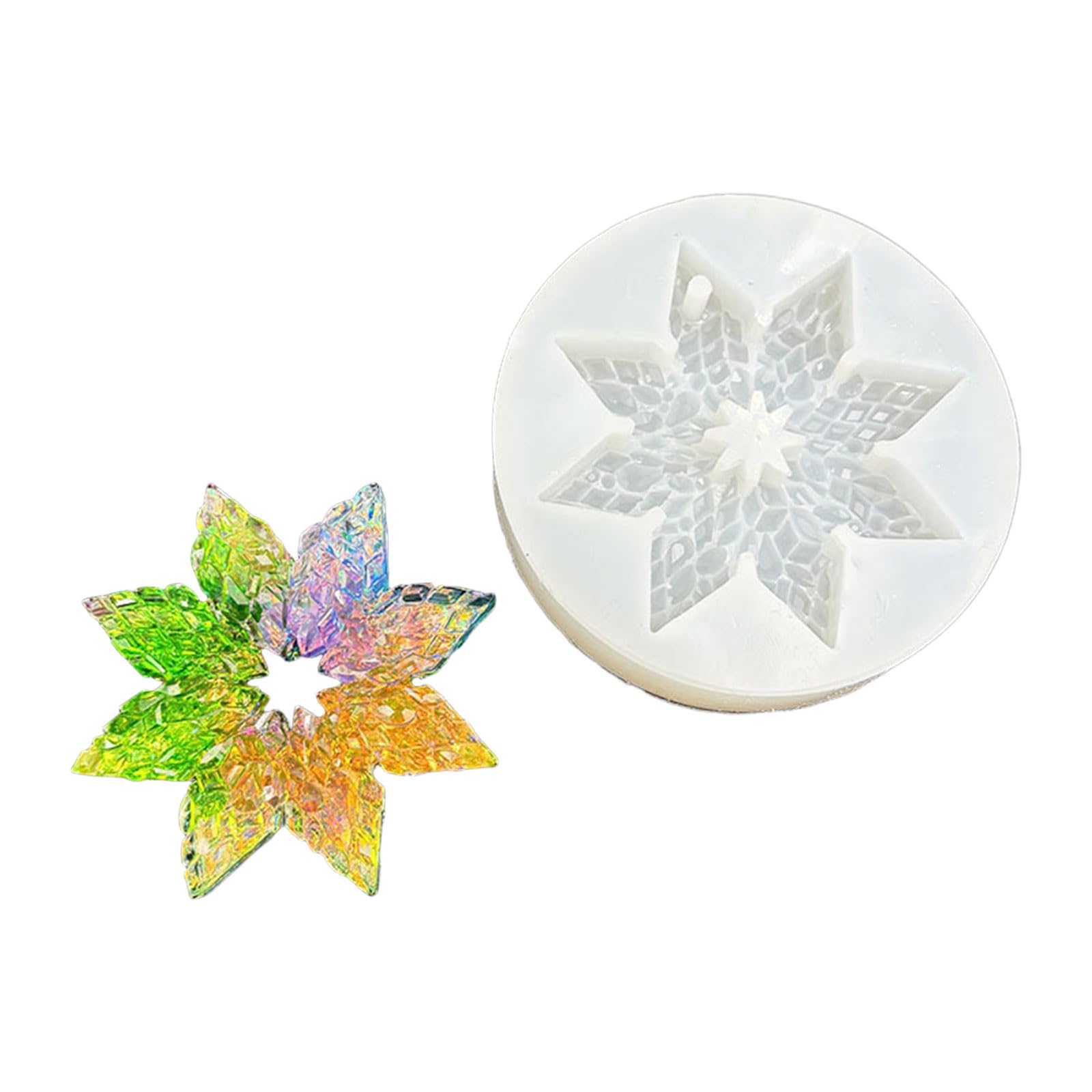 Stampo in silicone creativo a forma fiocco neve per artigianato in resina Decorazione natalizia Portachiavi Ciondolo Creazione stampi Stampo in resina per ornamento ' albero Natale