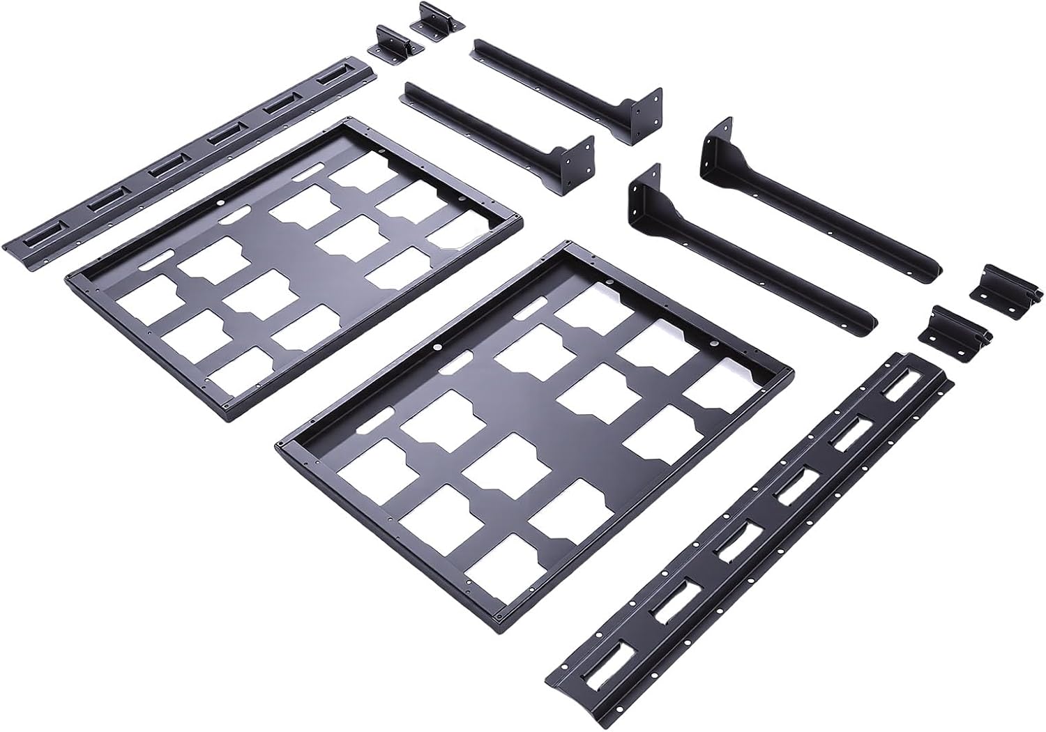 Tool Box Racking Kit, Carbon Steel Wall Mount Shelves with Extended E Track for Truck RV Garage Storage System