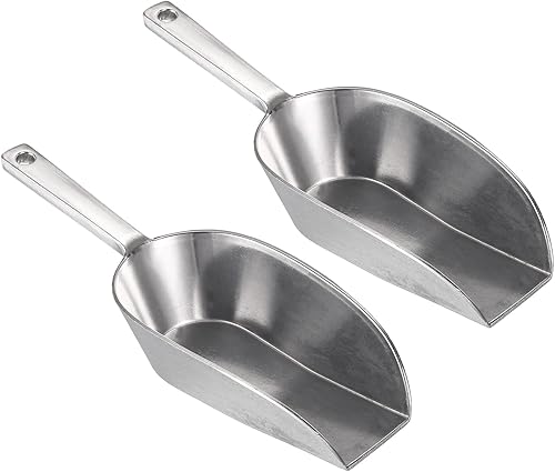 PATIKIL Cucharas de hielo, paquete de 2 palas de aluminio pequeñas de 7.09 pulgadas para hacer hielo de cereales de harina, azúcar para cocina, bar,