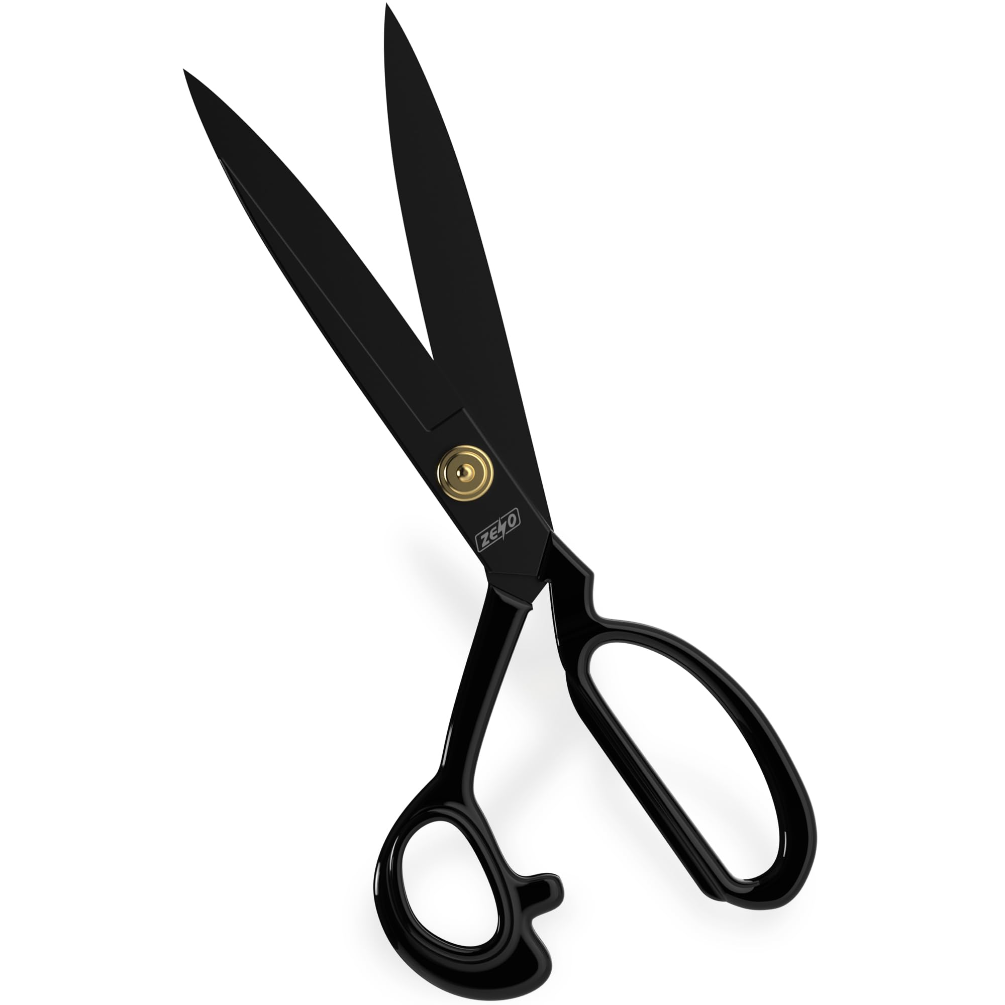 ZENO Fabric Scissors 10 Inches | Sewing Scissors | Heavy Duty Dressmaking Scissor for Fabric Cutting | Stainless Steel Black Scissor for Cutting Fabric, Clothes, Leather, Raw Materials