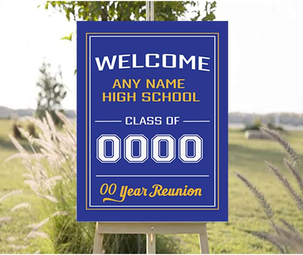 Personalized College High School Reunion Yard Sign,Custom Sign,Reunion Indoor Outdoor Sign,Welcome Sign,50th Class Party,Any Class Any Year,Plastic Sign Weatherproof#2,Class Vertical