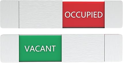 Vacant Occupied Sign,Privacy Signs for Home Office Restroom Conference Hotels Hospital,Easy to Read Non-Scratch Magnetic Slider Door Indicator Whether Room In Use or Available-Premium Aluminum&Acrylic, 7.1" x 1.6"