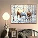 5D Diamond DIY Painting by Number Kits, Diamond Arts Crystal Rhinestone Embroidery Paintings Pictures Canvas Craft 15.7 x 11.8 Inches Three Horses Drink in Winter by Bemaystar