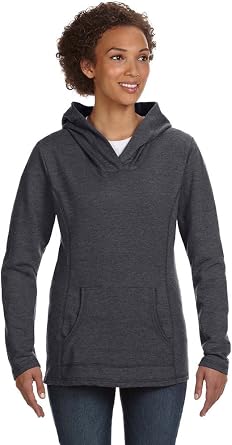 Anvil Ladies Hooded French Terry, XL, HTHR Dark Grey
