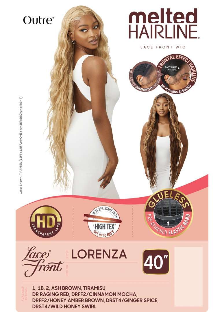 Outre Lace Front Wig - Melted Hairline - Lorenza (JET BLACK 1)