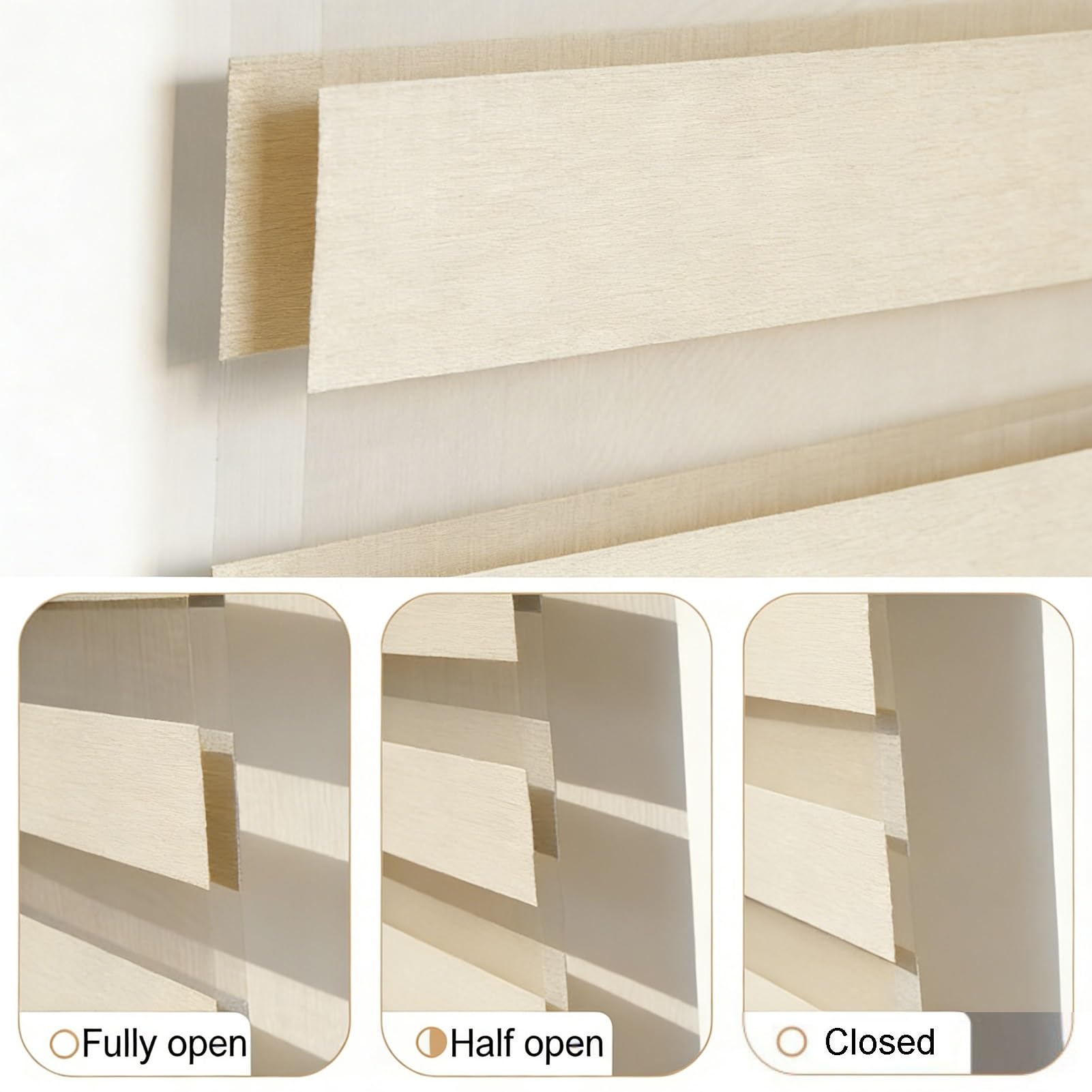 Store enrouleur occultant sans fil double couche - Stores de jour et de nuit pour la maison - 100 x 90 cm - Facile à installer - Design élégant
