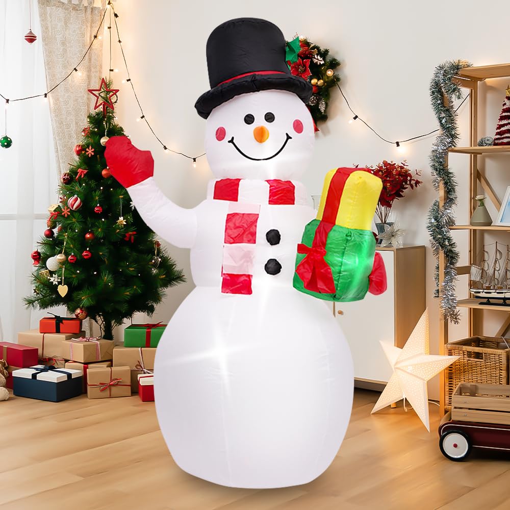 Muñeco de nieve (180 cm, con luz LED, decoración para jardín, césped, fiesta de vacaciones, color negro