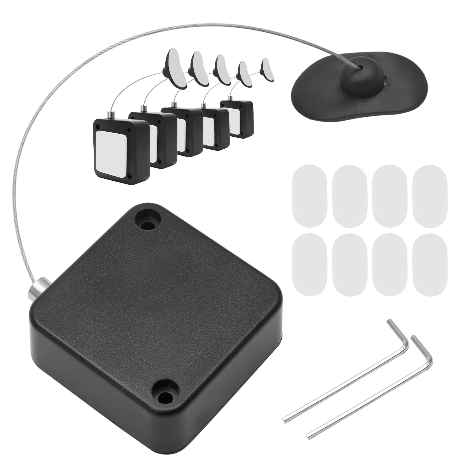 6 Pack Retractable Remote Control Tether Locks