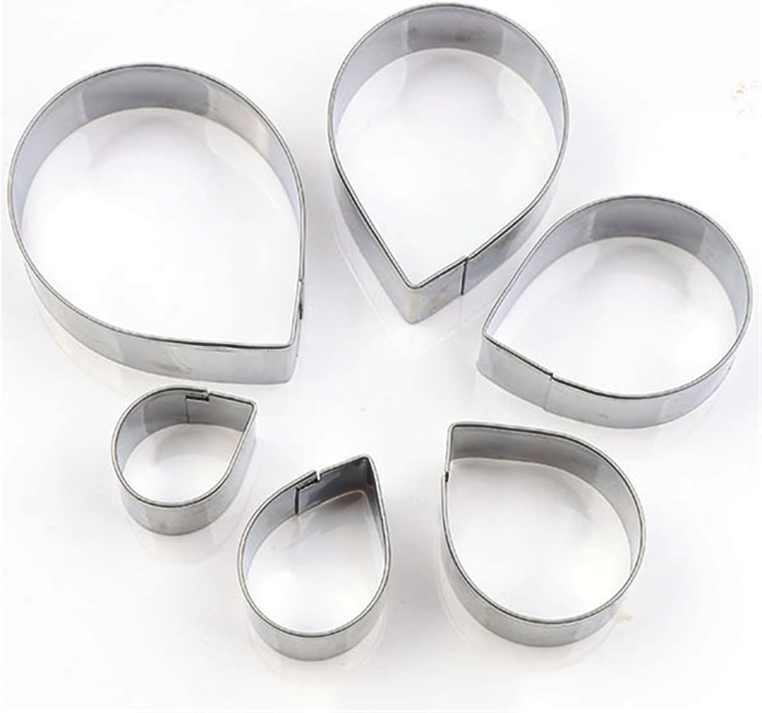 Ishang Rose Petal Flower Cookie Cutters Stainless Steel 6Pcs image 4