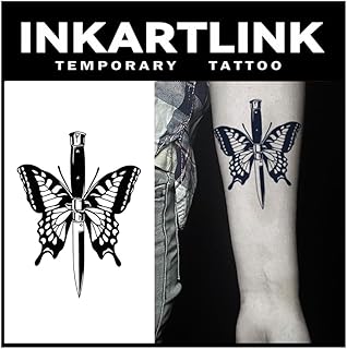 INKARTLINK Tattoo Tech, 2 Sheets Medium Semi Permanent Tattoo, Temporary...