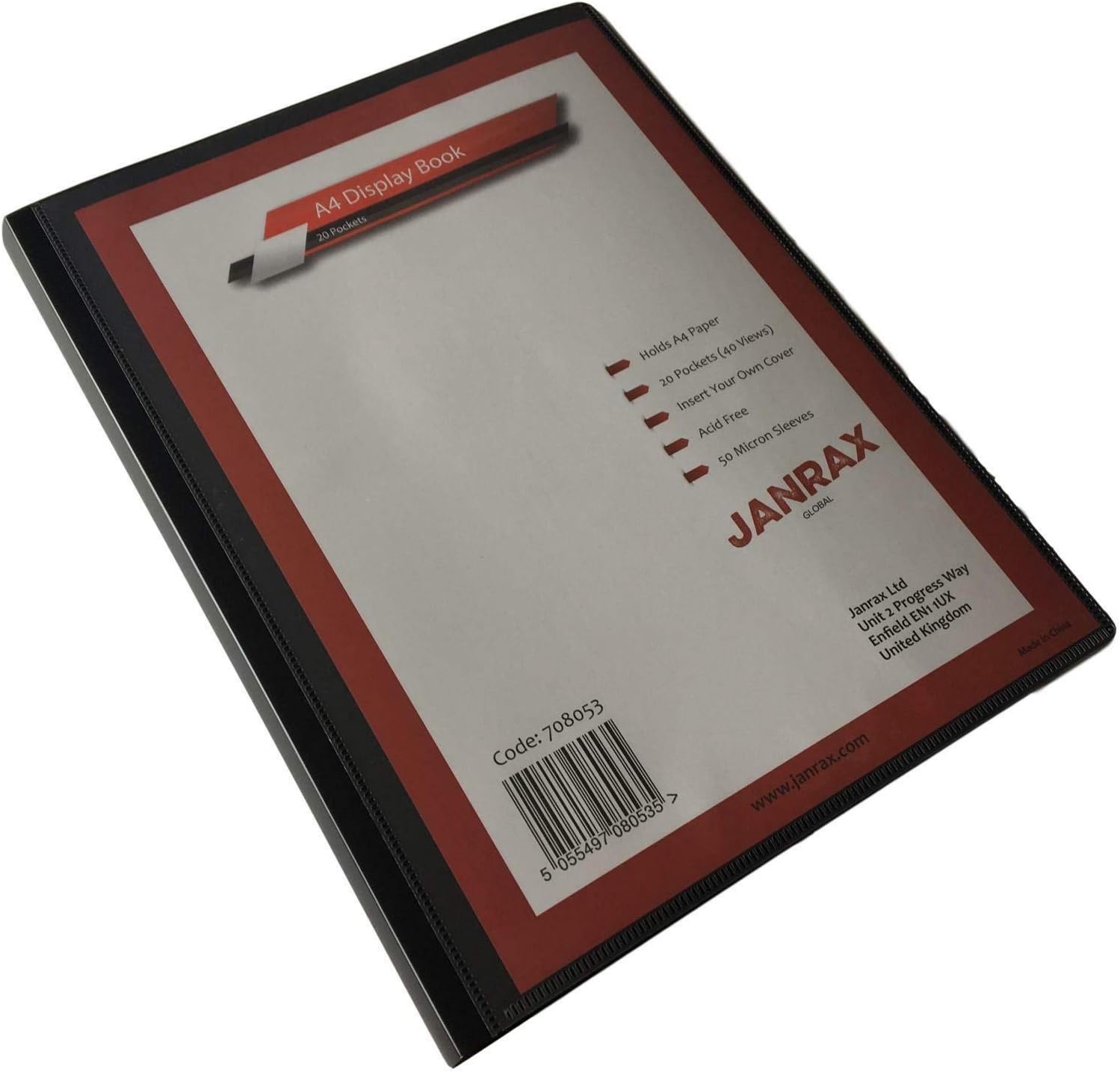 Pack of 12 A4 Presentation Display Books 20 Pockets (40 Views) by Janrax