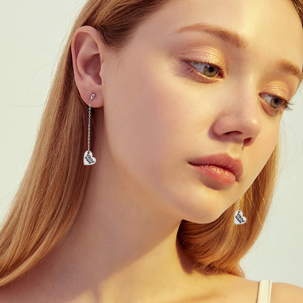 FINGERINSPIRE 240 Pcs Handmade Heart Charm Antique Silver & Gold Heart Shaped Word Message Charm Pendant Alloy Message Bead Pendants Accessory for DIY Bracelet Necklace Jewelry Making Findings - Image 6