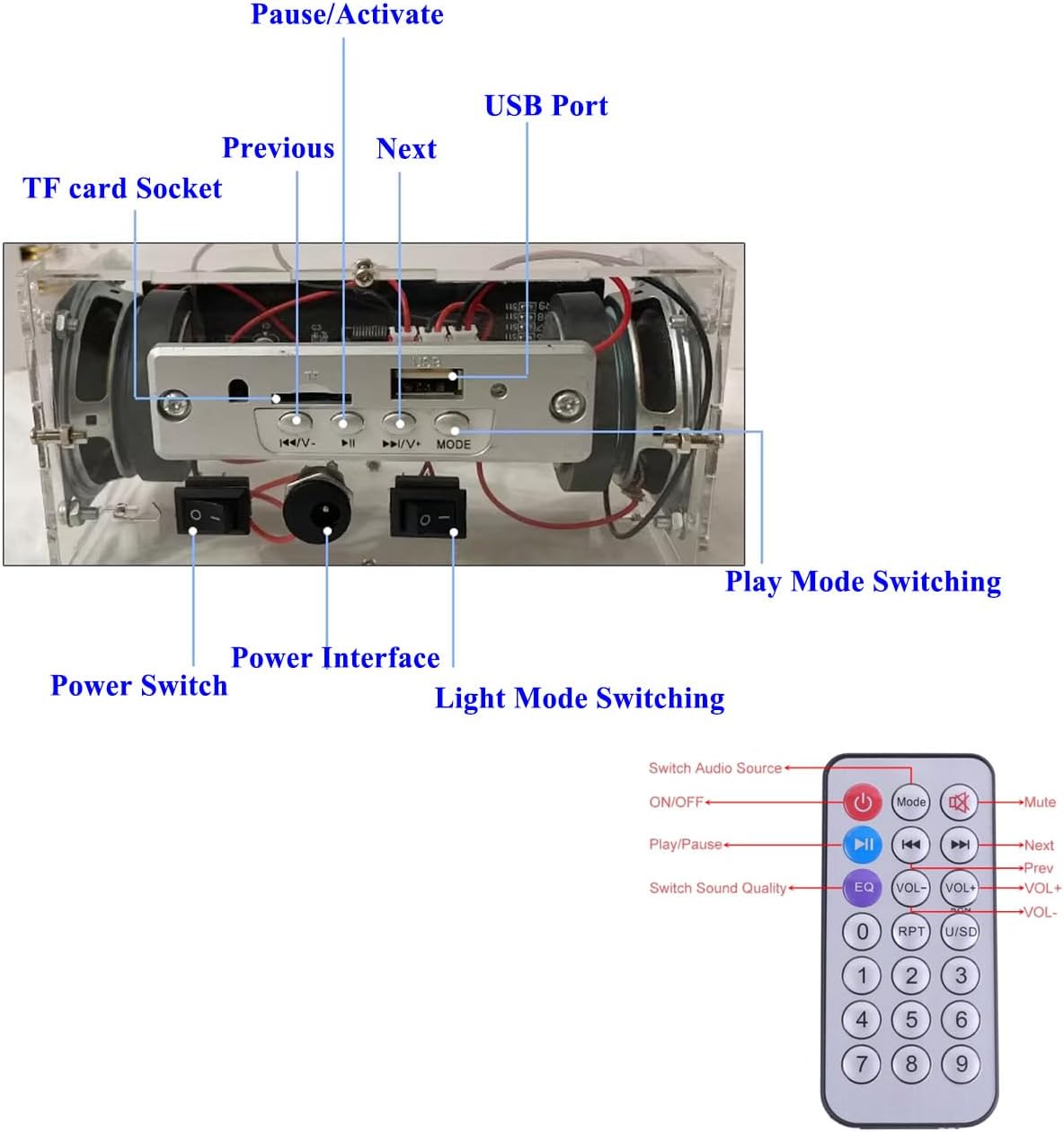 DIY Bluetooth Speaker Kit Soldering Practice Kit SMD LED Spectrum Electronic Speaker Kit Electronic Soldering Projects Learn Soldering Skills Portable Speaker