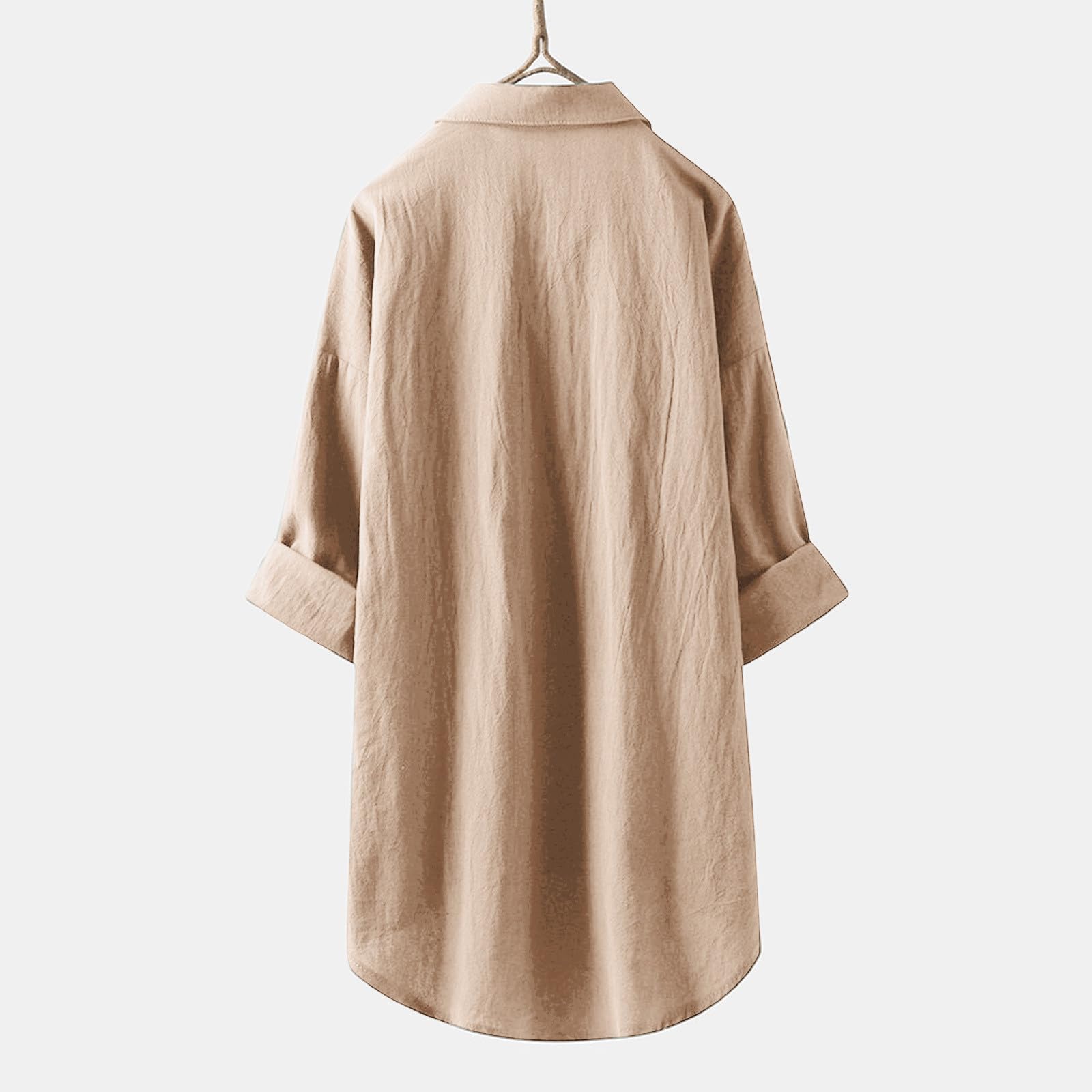 Chemises en gaze à col pour femme 2025 tendance unie à manches longues en lin surdimensionné en mousseline légère vêtements petit ami coupe ample tunique pour femme