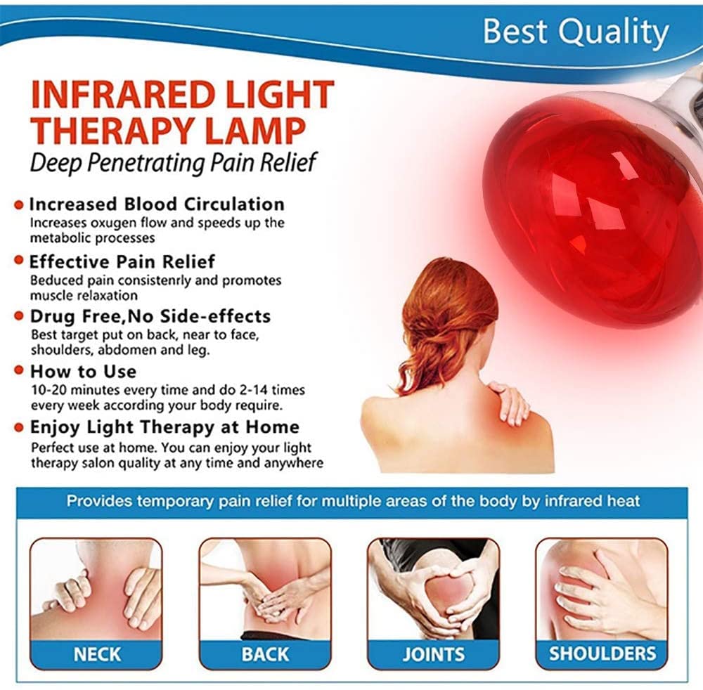 LáMpara De Infrarrojos Fisioterapia, Hornear EléCtrica Tornillo Boca Bombilla De Luz Infrarroja Lejana, SalóN De Belleza En Casa Especial De Luz Roja Dios LáMpara