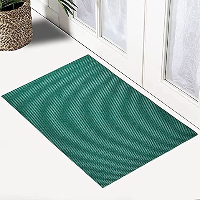 Image of Purav Light Anti-Skid Non-Slip Waterproof Rubber Door Mat for Home Outdoor Entrance Large Size Foot Mats (2x1.4 feet, Green)