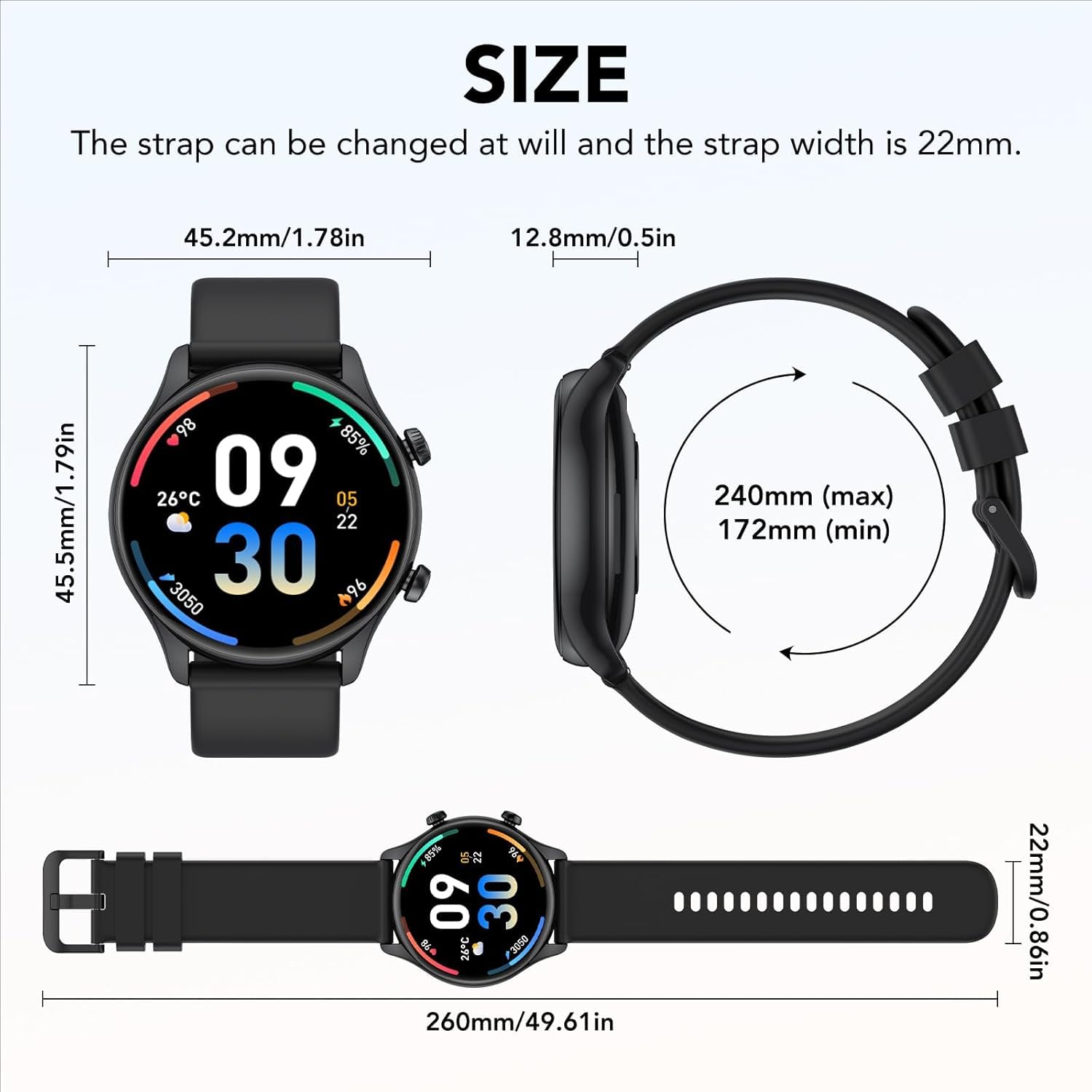 Reloj Inteligente Hombre Mujer, 1.39" Display Smartwatch con Llamadas, Smart Watch Monitor de Sueño/SpO2, Podómetro, 120+ Modos Deportivos, IP68 Impermeable Reloj Deportivo para Android iOS