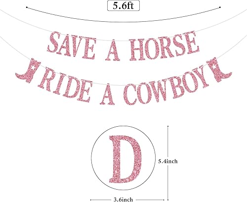 Miniatura 6 de Bandera de Save a Horse Ride a Cowboy, Last Rodeo Hoedown, cartel de despedida de soltera de vaquera occidental, decoraciones de fiesta de despedida