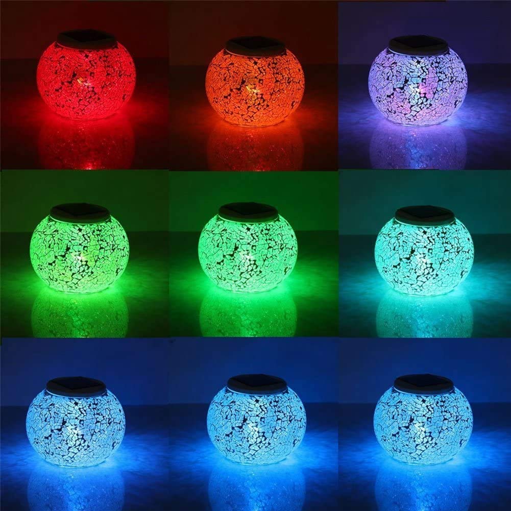 Luce Solare a LED da Giardino con Sfera di Vetro Solare Che Cambia Colore, Adatta per Esterni Needed