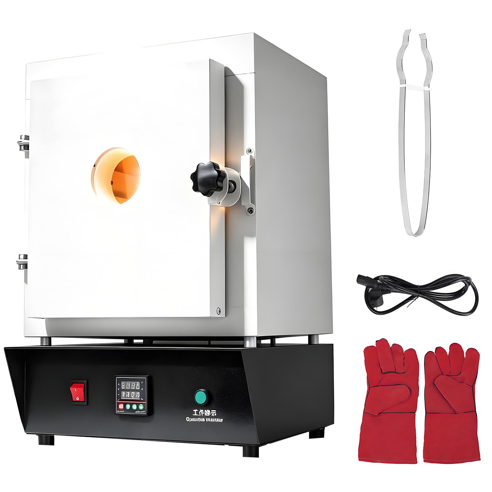 Forno Elettrico per Ceramica con Oblò di Ispezione – per Fusione di Metalli, Smaltatura Ceramica, Creazione di Gioielli e Progetti Fai-da-Te, Forno a muffola da Laboratorio a 1150°C 220v/1500w
