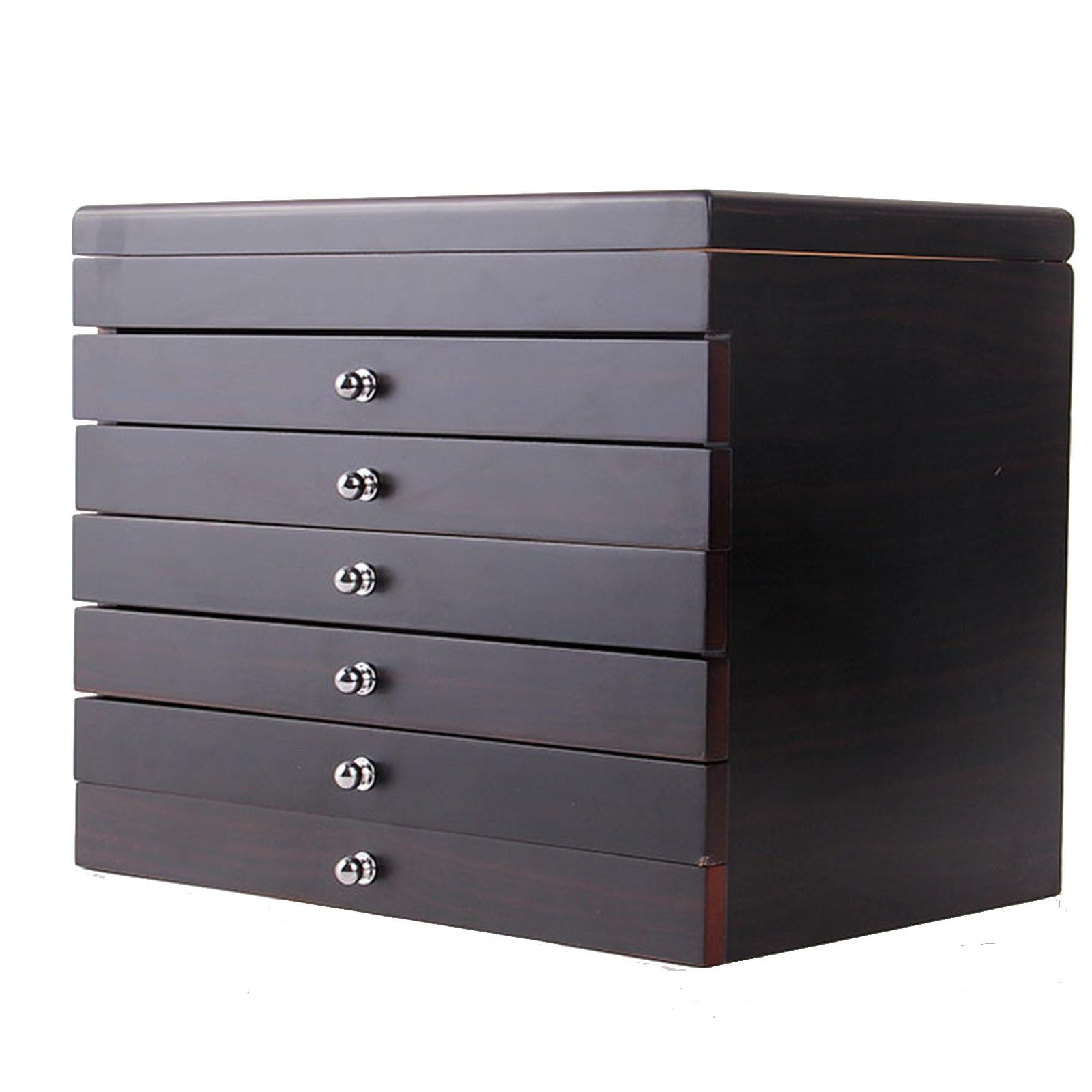 Stiftebox aus Holz mit 7 Schichten und 78 Fächern, mit Schublade und Glasfenster – perfekte Stiftsammelbox für Männer, Väter, Freunde und Ehemänner