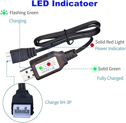 Miniatura 5 de Pistola de bolas de gel de agua de 7.4 V, 2000 mAh, batería recargable con cable de carga, Airsoft, batería compatible con SRB400, SRB-400 SUB y