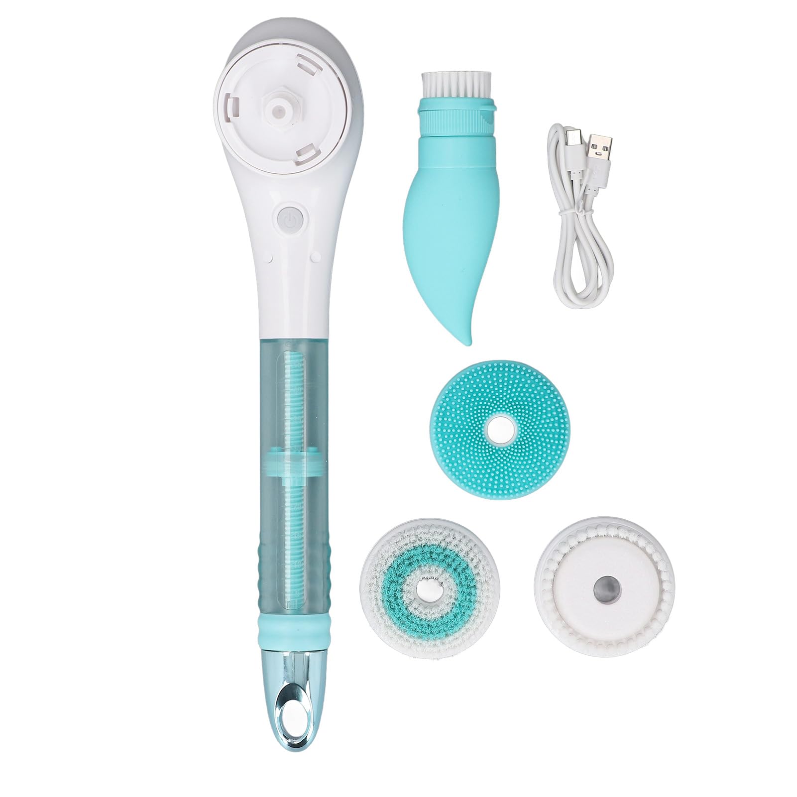 Brosse électrique pour le Corps à Long Manche avec Fonction de Massage pour la Douche, Nettoyage en Profondeur et Exfoliation - Conception ABS Résistante à L'eau (Bleue)